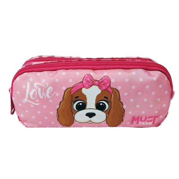 ΚΑΣΕΤΙΝΑ ΔΙΠΛΗ ΣΧΟΛΙΚΗ DOG WITH PINK BOW 2 ΘΗΚΕΣ DIAKAKIS IMPORTS TEAM MUST