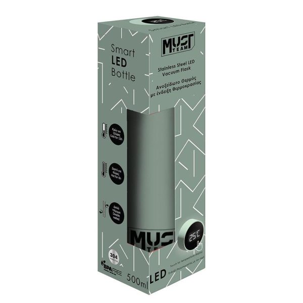 ΠΑΓΟΥΡΙ ΘΕΡΜΟΣ 500ML - ΑΝΟΞΕΙΔΩΤΟ ΧΑΚΙ ΜΕ LED ΕΝΔΕΙΞΗ TEAM MUST