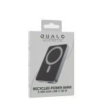 POWER BANK 5000mAh 20W MAGSAFE COMPATIBLE SILVER RECYCLING QRPB-20-07 QUALO