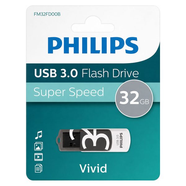 ΣΤΙΚΑΚΙ ΜΝΗΜΗΣ SUPER SPEED USB 3.0 FLASH DRIVE 32GB GREY VIVID EDITION PHILIPS