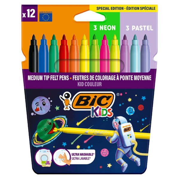 ΣΕΤ ΜΑΡΚΑΔΟΡΟΙ ΖΩΓΡΑΦΙΚΗΣ KIDS KID COULEUR COSMO 12 ΧΡΩΜΑΤΑ (6 + 3 NEON + 3 PASTEL) BIC