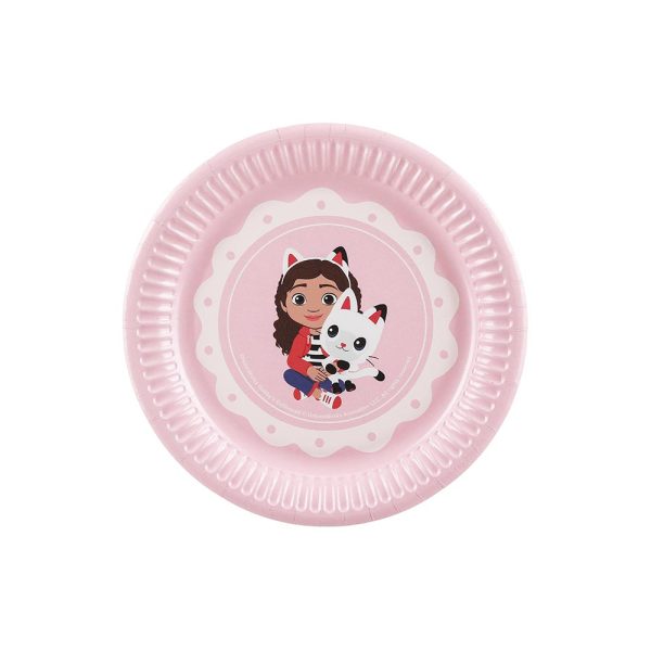 ΧΑΡΤΙΝΑ ΠΙΑΤΑ ΓΛΥΚΟΥ GABBY'S DOLLHOUSE MIX 18cm (6 ΤΕΜ) PARTYDECO