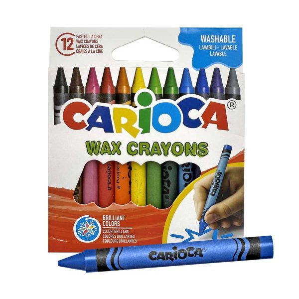 ΚΗΡΟΜΠΟΓΙΕΣ WASHABLE 12 ΧΡΩΜΑΤΑ WAX CRAYONS CARIOCA
