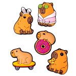 ΑΥΤΟΚΟΛΛΗΤΑ 3D STICKERS ΣΕΤ 5 ΤΕΜΑΧΙΩΝ ΣΧΕΔΙΑ ΑΝΑΓΛΥΦΑ CAPYBARA TFO