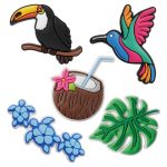 ΑΥΤΟΚΟΛΛΗΤΑ 3D STICKERS ΣΕΤ 5 ΤΕΜΑΧΙΩΝ ΣΧΕΔΙΑ ΑΝΑΓΛΥΦΑ TROPICAL BIRDS TFO