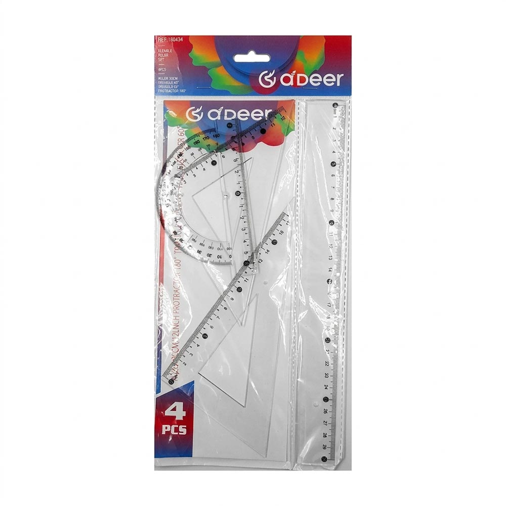 set-geometrias-geometrika-organa-diafani-4-temachia-180434-adeer ΣΕΤ ΓΕΩΜΕΤΡΙΑΣ ΓΕΩΜΕΤΡΙΚΑ ΟΡΓΑΝΑ ΔΙΑΦΑΝΗ 4 ΤΕΜΑΧΙΑ (180434) ADEER - Image 1