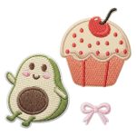 ΣΕΤ ΥΦΑΣΜΑΤΙΝΑ ΚΕΝΤΗΤΑ ΜΟΤΙΒΑ PATCHES AVOCADO 3 ΤΕΜΑΧΙΑ TFO