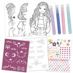 ΣΕΤ ΖΩΓΡΑΦΙΚΗΣ ΜΟΔΑΣ GLAMMY GLOSS FASHION CRAFT SET 23x24cm ΜΕ ΜΑΡΚΑΔΟΡΟΥΣ ΑΥΤΟΚΟΛΛΗΤΑ ΚΑΙ ΣΤΕΝΣΙΛ DIAKAKIS