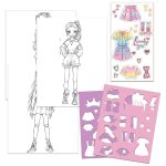 ΣΕΤ ΖΩΓΡΑΦΙΚΗΣ ΜΟΔΑΣ GLAMMY GLOSS STICKER CRAFT BOOK 20 ΣΕΛΙΔΩΝ ΜΕ 2 ΦΥΛΛΑ ΑΥΤΟΚΟΛΛΗΤΑ ΚΑΙ 2 ΣΤΕΝΣΙΛ 26x20.5cm DIAKAKIS - Image 2