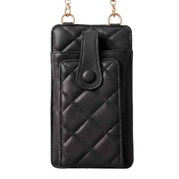 ΤΣΑΝΤΑΚΙ ΘΗΚΗ ΚΙΝΗΤΟΥ QUILTED PHONE BAG BLACK ΜΑΥΡΟ 19X10.5X2CM TFO