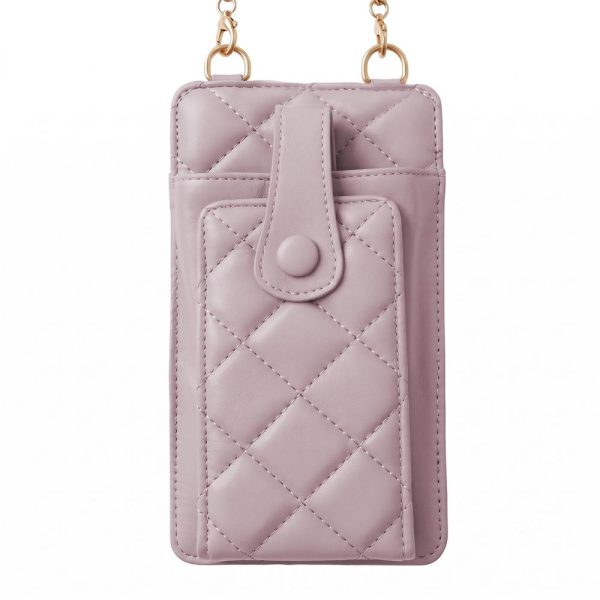 ΤΣΑΝΤΑΚΙ ΘΗΚΗ ΚΙΝΗΤΟΥ QUILTED PHONE BAG PURPLE ΜΩΒ 19X10.5X2CM TFO