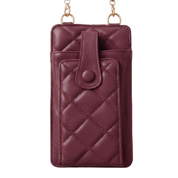 ΤΣΑΝΤΑΚΙ ΘΗΚΗ ΚΙΝΗΤΟΥ QUILTED PHONE BAG RED ΜΠΟΡΝΤΩ 19X10.5X2CM TFO