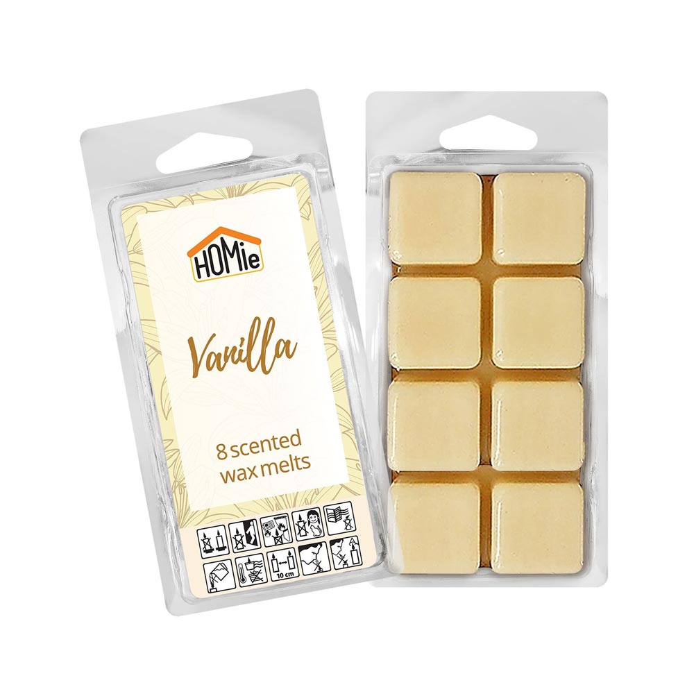 aromatiko-wax-melt-vanilia-set-8-kyvoi-80gr-37-462-homie ΑΡΩΜΑΤΙΚΟ WAX MELT ΒΑΝΙΛΙΑ ΣΕΤ 8 ΚΥΒΟΙ 80GR 37-462 HOMIE - Image 1