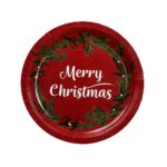ΧΑΡΤΙΝΑ ΠΙΑΤΑ ΧΡΙΣΤΟΥΓΕΝΝΩΝ MERRY CHRISTMAS ΣΕΤ 8 ΤΕΜΑΧΙΑ Ø23CM 93-1367 XMASFEST