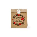 ΣΑΚΟΥΛΑ ΤΣΑΝΤΑ ΔΩΡΟΥ ΧΡΙΣΤΟΥΓΕΝΝΙΑΤΙΚΗ KRAFT MERRY LITTLE CHRISTMAS 25X11X27 ΕΚ 3 ΤΜΧ KFT20 PARTYDECO